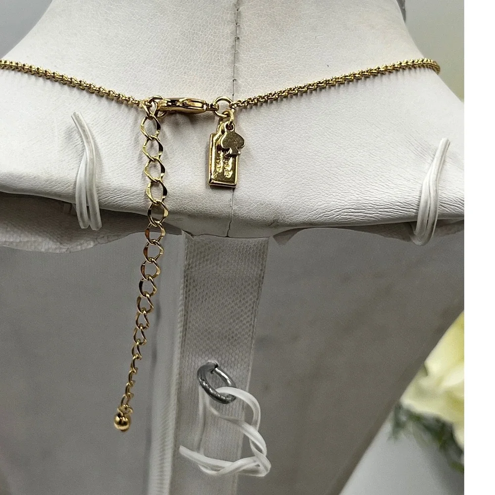 Kate Spade NY Spot The Spade Brown Gold Plated Pave Charm necklace